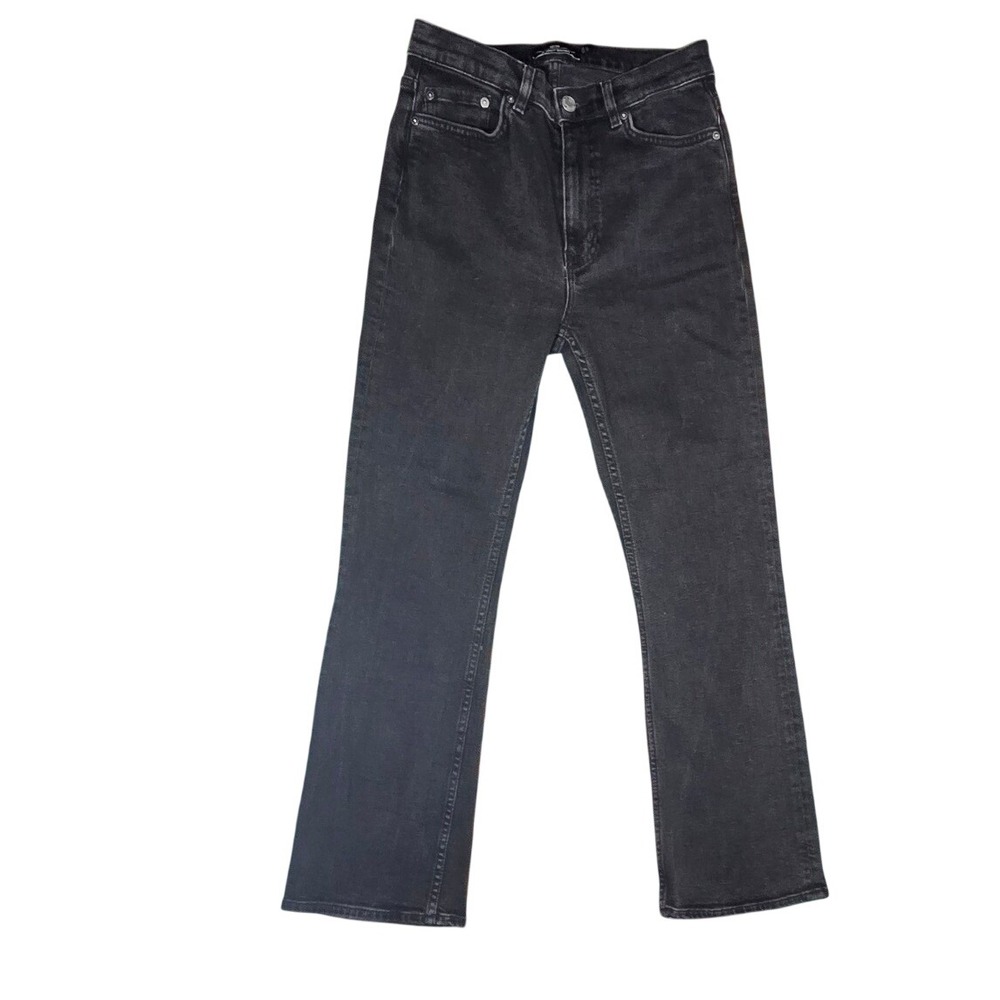 & Other Stories Mood Cut High Rise Straight Leg Jeans Washed Black Size 27/28
